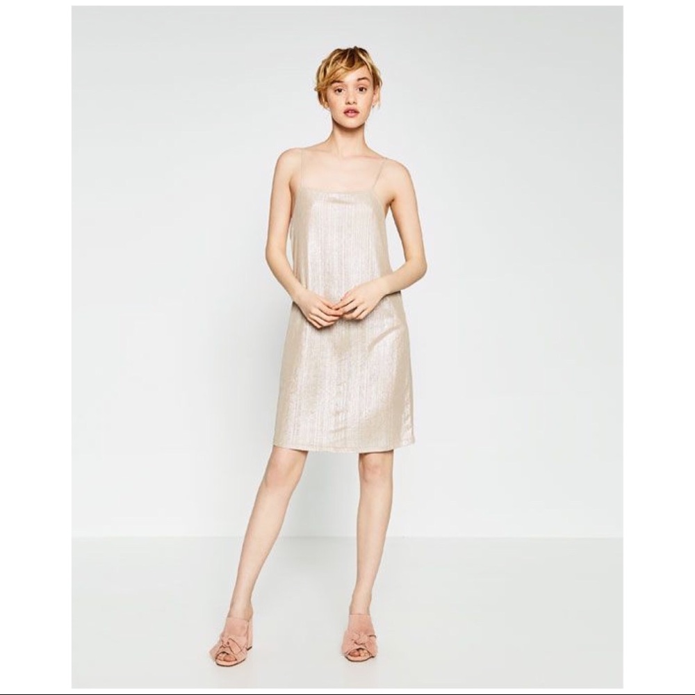 RARE NWT ZARA S/S 16 GLOSSY HALTER NECK DRESS SZ S